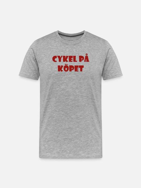Bicycle in the Bargain – Text Design - Men's Premium Organic T-Shirt - heather grey