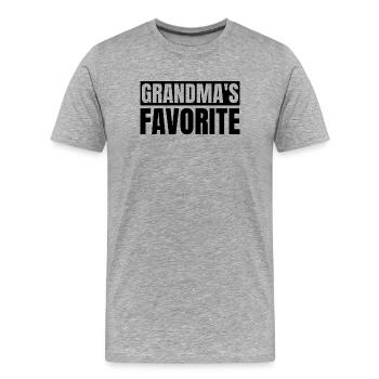 Favorite Grandchild Funny I'm Grandma's Favorite - Männer Premium Bio T-Shirt - Grau meliert - Vorne - Damien (186cm)