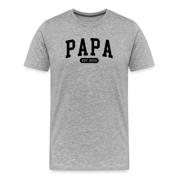 Papa 2026 Proud Papa Est 2026 - Men's Premium Organic T-Shirt - heather grey - Front - Damien (186cm)