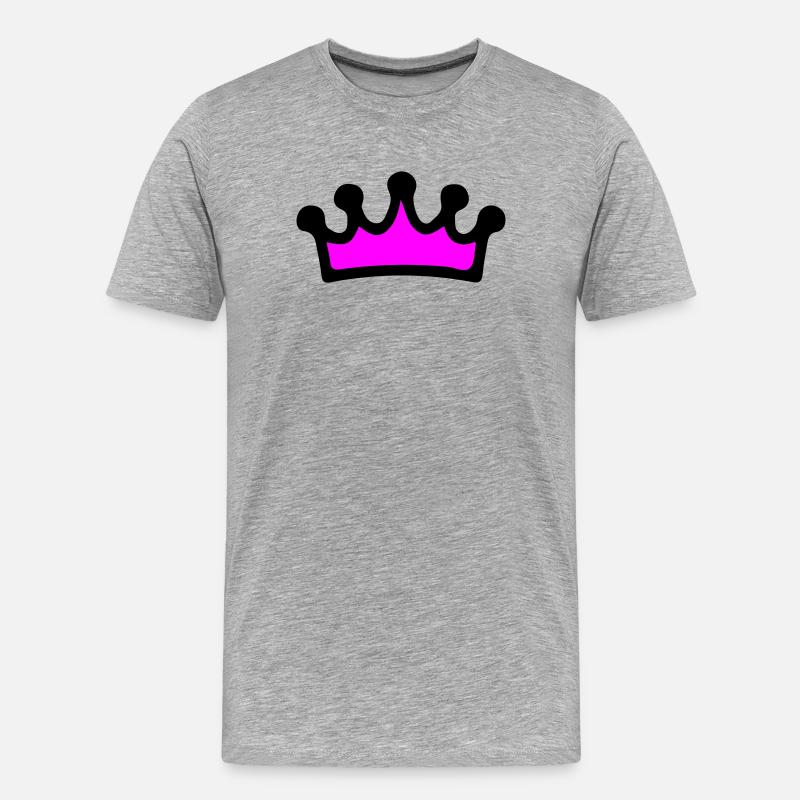 Krone Comic - Männer Premium Bio T-Shirt - Grau meliert