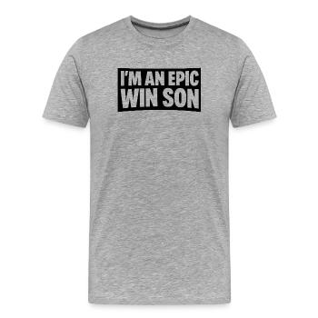 Epic Win Son - Men's Premium Organic T-Shirt - heather grey - Front - Damien (186cm)