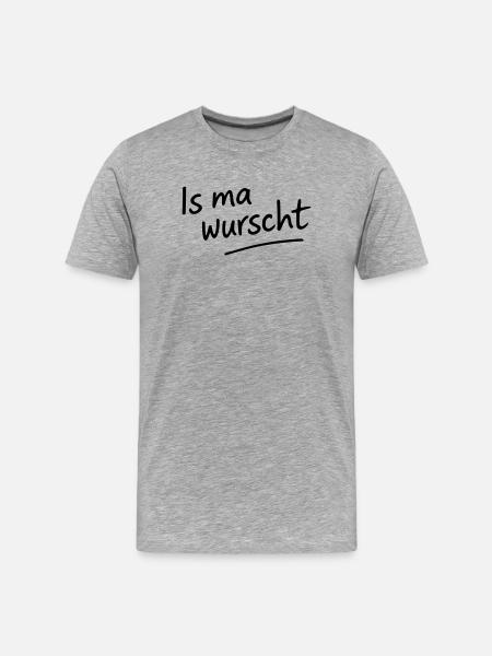 Is_ma_wurscht - Männer Premium Bio T-Shirt - Grau meliert