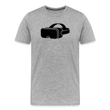 VR Brille Headset Icon - Männer Premium Bio T-Shirt - Grau meliert - Vorne - Damien (186cm)