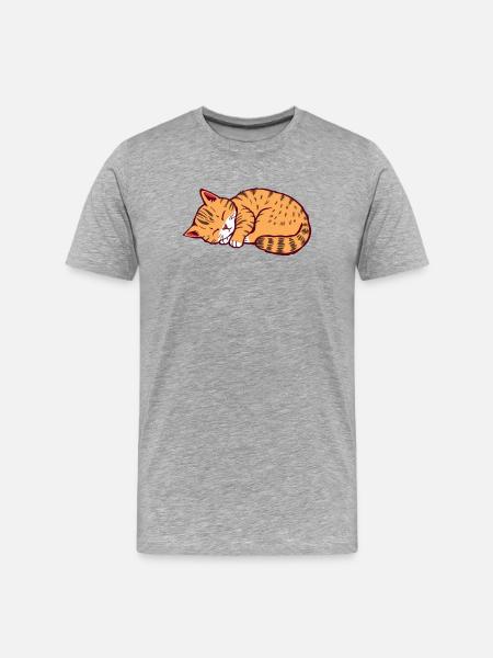 sleeping cat kitten tiger cat - Men's Premium Organic T-Shirt - heather grey