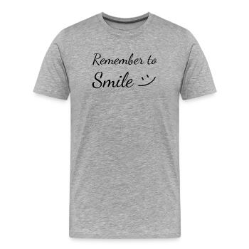 Remember to Smile - Men's Premium Organic T-Shirt - heather grey - Front - Damien (186cm)