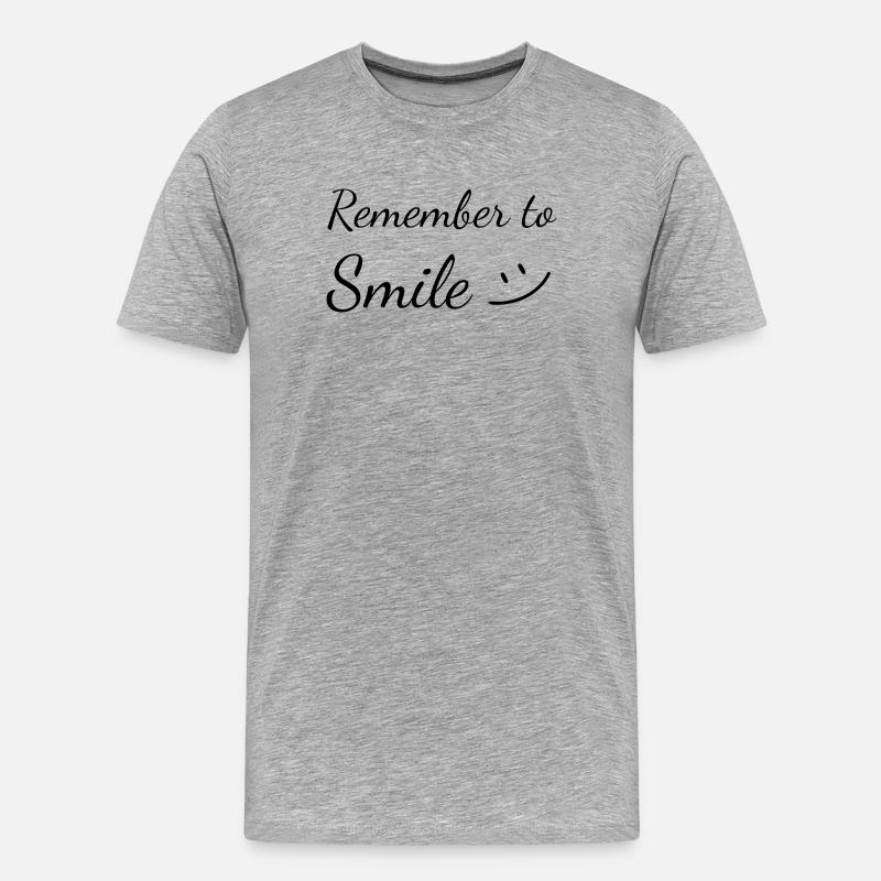 Remember to Smile - Männer Premium Bio T-Shirt - Grau meliert