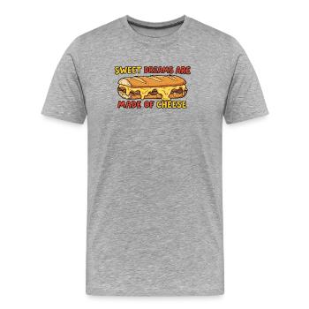 Lustiges Käse Sandwich Spruch Design - Männer Premium Bio T-Shirt - Grau meliert - Vorne - Damien (186cm)