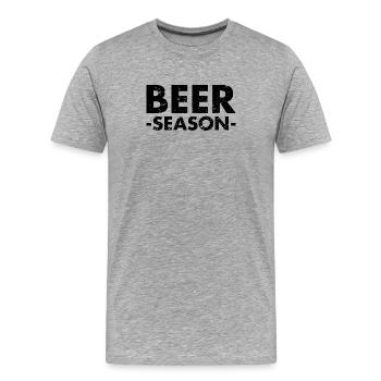 Saison de la bière - Bier Saison - T-shirt bio Premium Homme - gris chiné - Devant - Damien (186cm)
