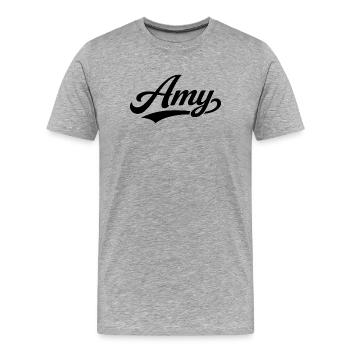 Amy name first last family - Men's Premium Organic T-Shirt - heather grey - Front - Damien (186cm)