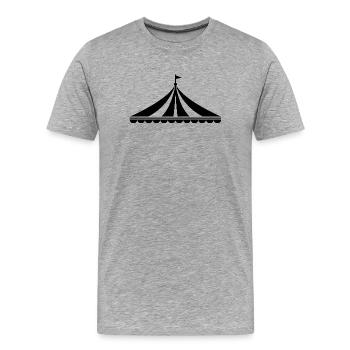 Zirkuszelt-Karneval - Männer Premium Bio T-Shirt - Grau meliert - Vorne - Damien (186cm)