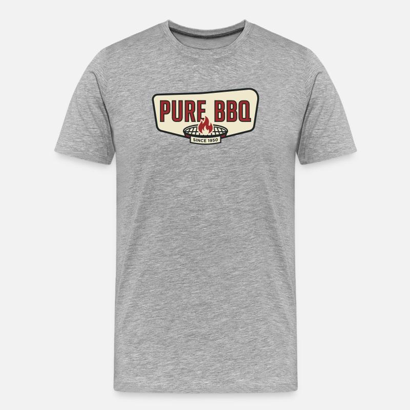 Pure Barbecue Retro Pitmaster Grill - Männer Premium Bio T-Shirt - Grau meliert