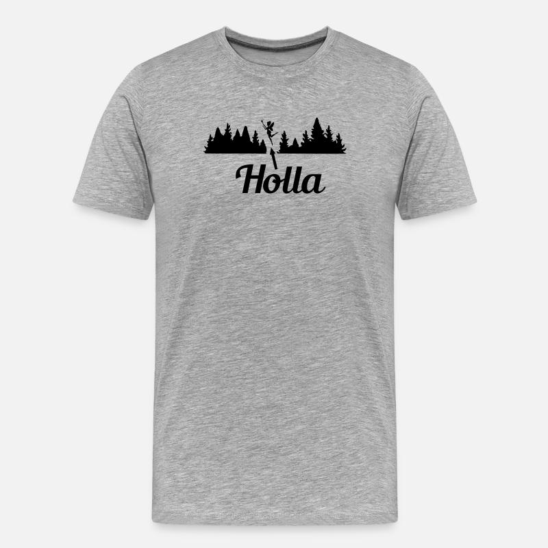 Holla - Männer Premium Bio T-Shirt - Grau meliert