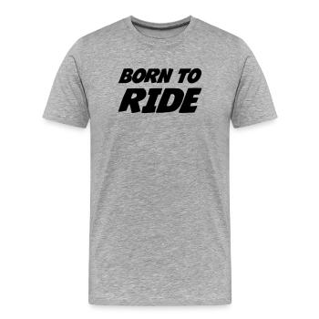 Geboren, um ein Pferd zu reiten: Wildes Design - Männer Premium Bio T-Shirt - Grau meliert - Vorne - Damien (186cm)