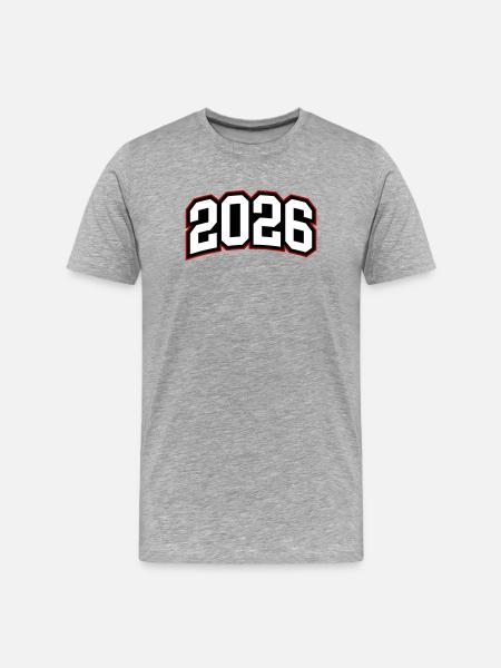 2026 Jahr - Männer Premium Bio T-Shirt - Grau meliert
