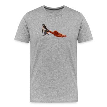 Punch - das kleine Äffchen - Männer Premium Bio T-Shirt - Grau meliert - Vorne - Damien (186cm)
