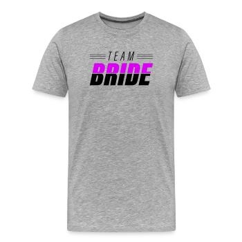 Team Bride - Men's Premium Organic T-Shirt - heather grey - Front - Damien (186cm)