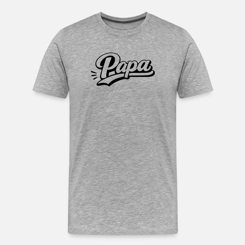 PAPA - Männer Premium Bio T-Shirt - Grau meliert