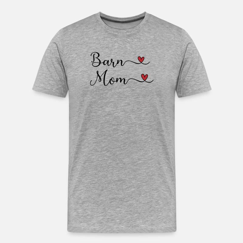 Barn Mom - Reitstall Mutter - Männer Premium Bio T-Shirt - Grau meliert