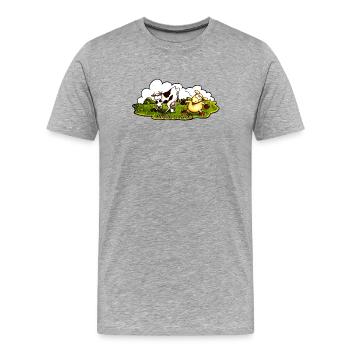 Cafe_au_lait - Männer Premium Bio T-Shirt - Grau meliert - Vorne - Damien (186cm)