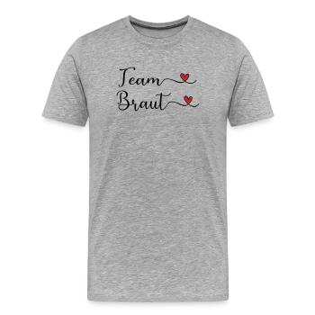 Team Braut mit Herz - Männer Premium Bio T-Shirt - Grau meliert - Vorne - Damien (186cm)