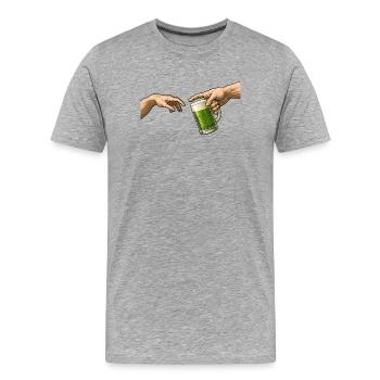 Grünes Bier – Die Kreation – Lustiges Bier - Männer Premium Bio T-Shirt - Grau meliert - Vorne - Damien (186cm)