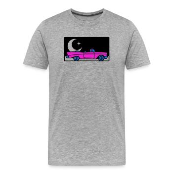 Graphisme décapotable rétro des années 80 - T-shirt bio Premium Homme - gris chiné - Devant - Damien (186cm)