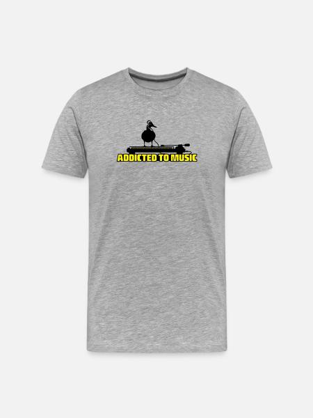 addicted to music - DJ music - Men's Premium Organic T-Shirt - heather grey