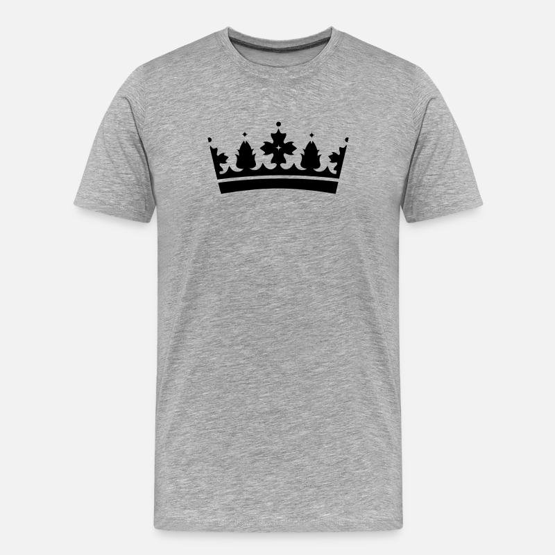 Krone - Männer Premium Bio T-Shirt - Grau meliert