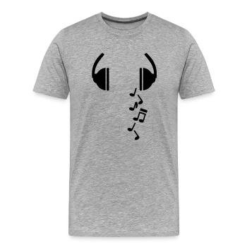 noten_kopfhoehrer - Männer Premium Bio T-Shirt - Grau meliert - Vorne - Damien (186cm)