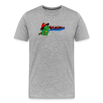 Feuerdrache Feuerwehrheld Geschenk - Männer Premium Bio T-Shirt - Grau meliert - Vorne - Damien (186cm)