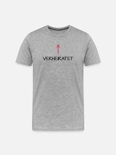 Verheiratet Pfeil Hochzeit Partnerlook - Männer Premium Bio T-Shirt - Grau meliert