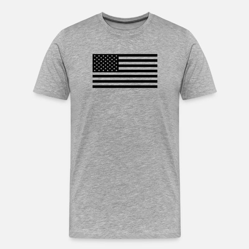Black US flag - Männer Premium Bio T-Shirt - Grau meliert