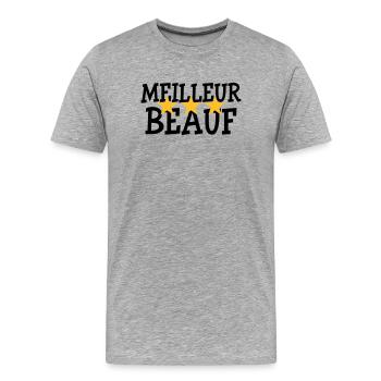 Meilleur Beauf - T-shirt bio Premium Homme - gris chiné - Devant - Damien (186cm)