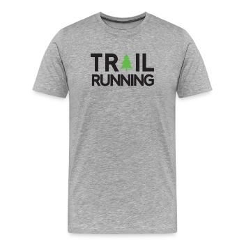 Trail Running - Männer Premium Bio T-Shirt - Grau meliert - Vorne - Damien (186cm)