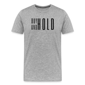 Buy And Hold Long Term Investor Trading Tee - Men's Premium Organic T-Shirt - heather grey - Front - Damien (186cm)