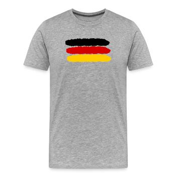 Deutschland Farben schwarz rot gold - Männer Premium Bio T-Shirt - Grau meliert - Vorne - Damien (186cm)
