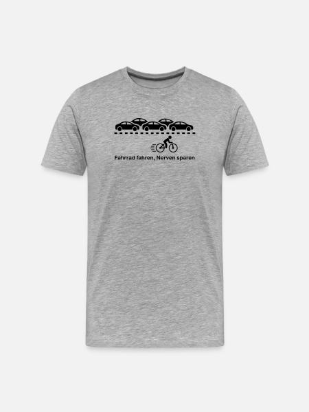 Fahrrad - Männer Premium Bio T-Shirt - Grau meliert