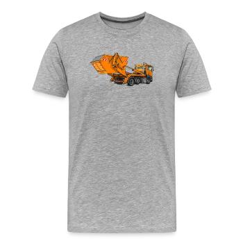 Camion avec benne, chargeur à benne - T-shirt bio Premium Homme - gris chiné - Devant - Damien (186cm)