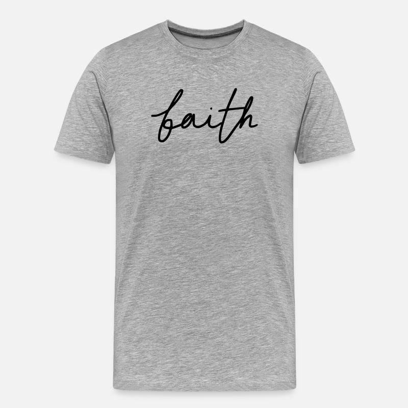 faith - Männer Premium Bio T-Shirt - Grau meliert