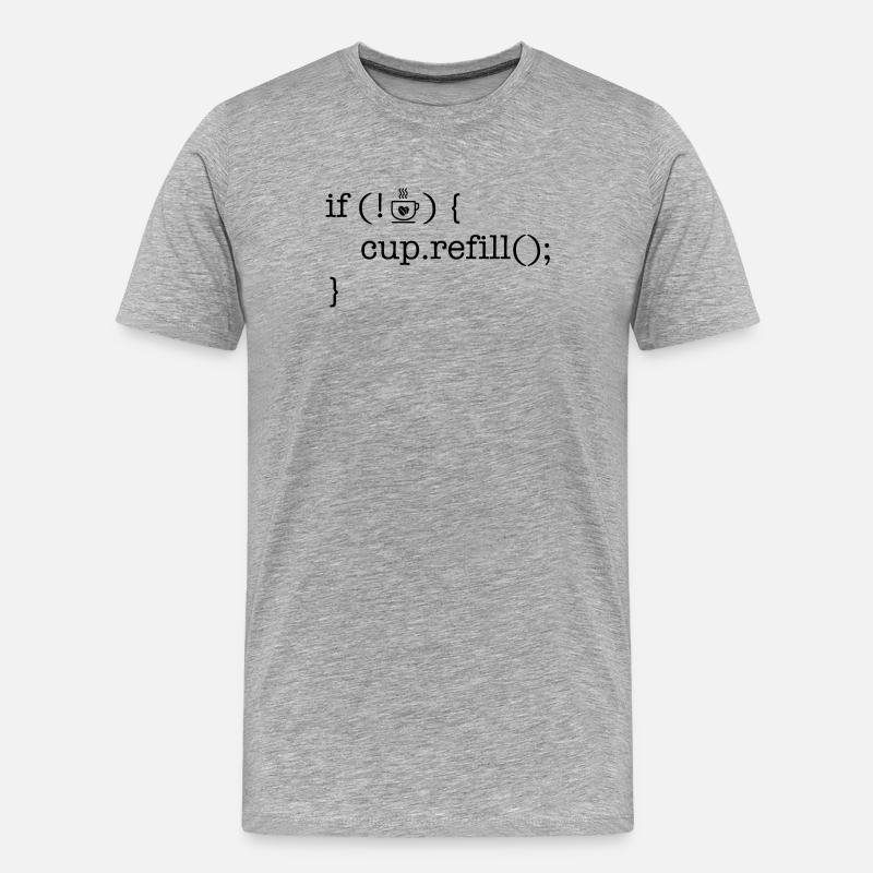 Coffee code software developer humor - Men's Premium Organic T-Shirt - heather grey