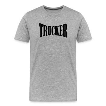 Chemise de camionneur - T-shirt bio Premium Homme - gris chiné - Devant - Damien (186cm)