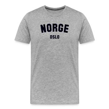 OSLO, Norway Norwegen Norge - Männer Premium Bio T-Shirt - Grau meliert - Vorne - Damien (186cm)