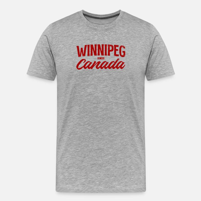 Winnipeg Canada Est 1873 - Männer Premium Bio T-Shirt - Grau meliert