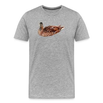 wasservögel, Stockente - Männer Premium Bio T-Shirt - Grau meliert - Vorne - Damien (186cm)