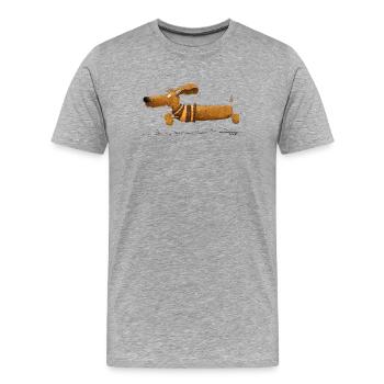 Running Dachshund I Dachshund I Dachshund I Dog - Men's Premium Organic T-Shirt - heather grey - Front - Damien (186cm)