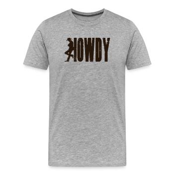 HOWDY Cowboy - T-shirt bio Premium Homme - gris chiné - Devant - Damien (186cm)