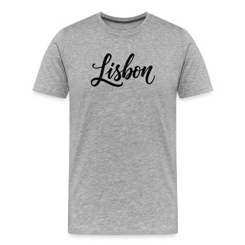 Lissabon - Männer Premium Bio T-Shirt - Grau meliert - Vorne - Damien (186cm)