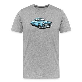 Design de voiture rétro nostalgique - T-shirt bio Premium Homme - gris chiné - Devant - Damien (186cm)