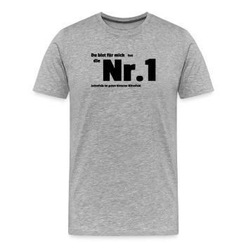Numéro un - T-shirt bio Premium Homme - gris chiné - Devant - Damien (186cm)