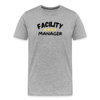 Gestionnaire d’installations - T-shirt bio Premium Homme - gris chiné - Devant - Damien (186cm)
